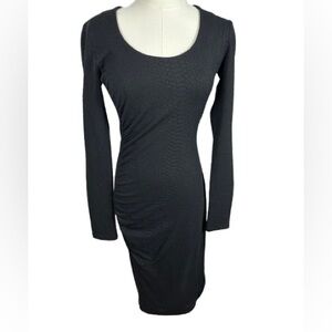 Hugo Boss Textured Black Long Sleeve Dress Size S